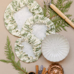 Winter Wonderland: Evergreen Linen Bowl Covers (Set of 3)